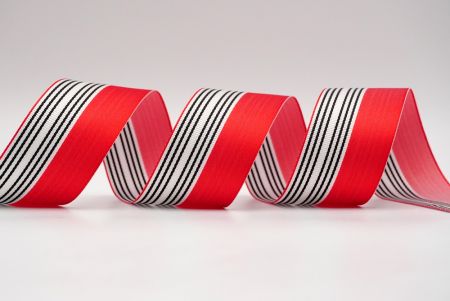 Червоно-півбіла стрічка з дизайном зі шовку_K1765-273
